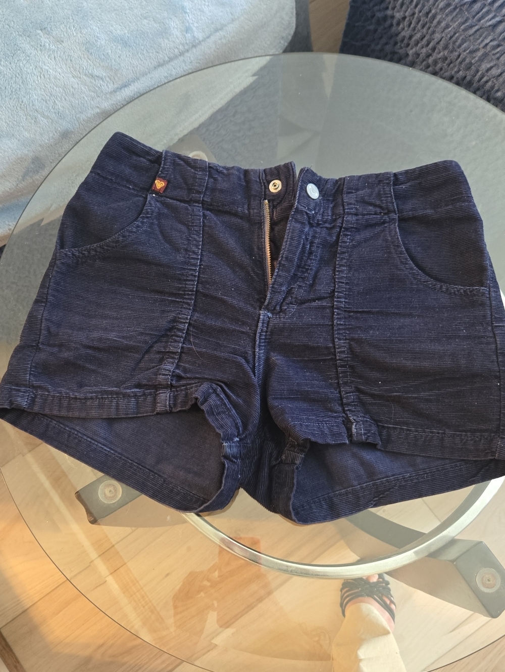 Roxy Navy Corduroy Waist Shorts